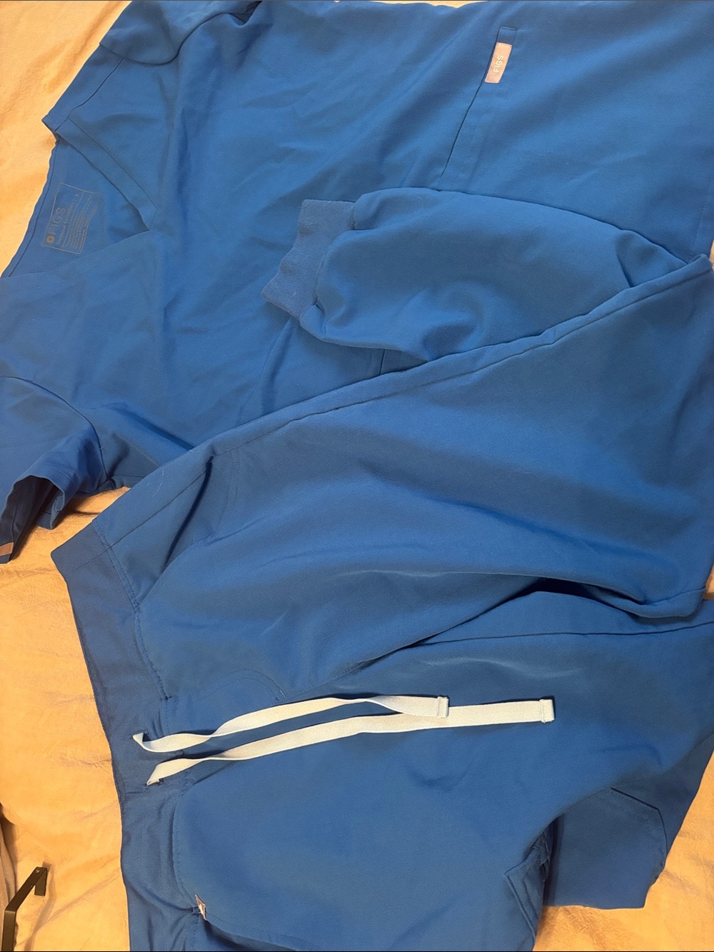 Figs Cobalt Blue V-Neck Scrub Top and Jogger Set